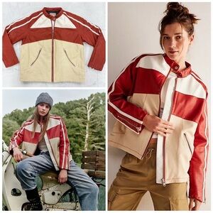 NWOT Free People Ryder Sport Vegan Moto Jacket MSRP $198 Size Large